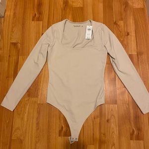 Tan Abercrombie Double Layered Bodysuit